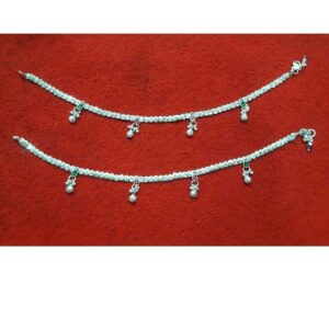 Silver Ladies Indian Fancy Bombay Single Line Payal White