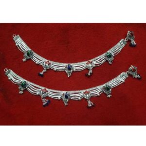 Silver Ladies Indian Bombay Fancy Payal White
