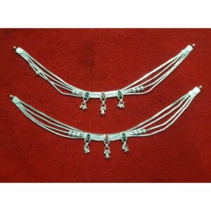 Silver Ladies Indian Bombay Fancy Payal White