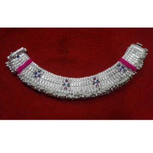 Silver Ladies Indian Fancy 8 line Payal White