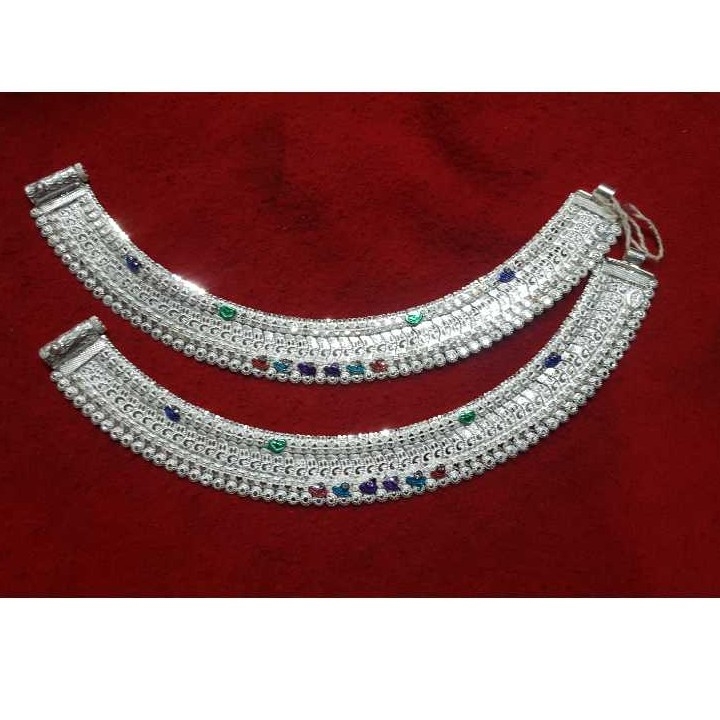 Silver Ladies Indian Fancy 4 line Savitri Payal White