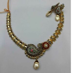22KT Gold Ladies Indian Fancy Necklace Set