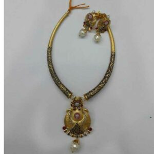 22KT Gold Ladies Handmade Fancy Necklace Set