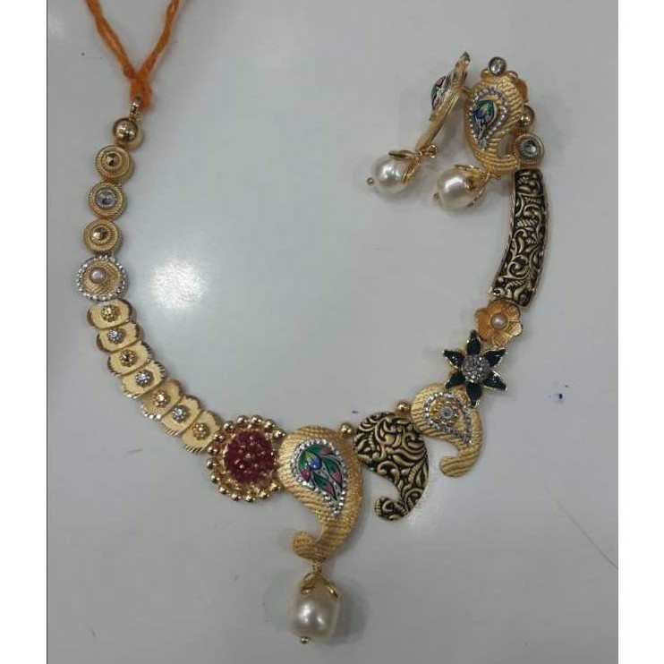 22KT Gold Ladies Indian Handmade Fancy Necklace Set