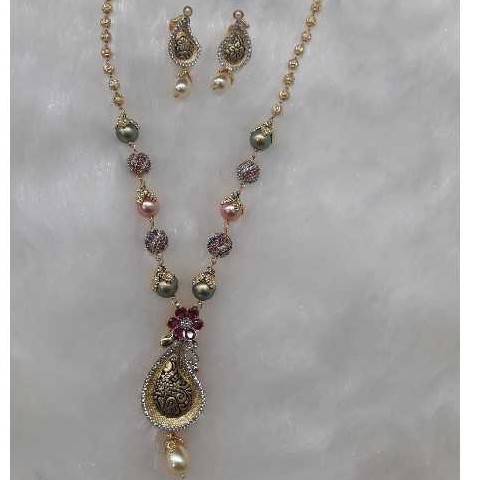 22KT Gold Ladies Indian Fancy Necklace Set