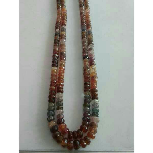 Sapphire Round Shaped Multi Spinel Facited Beads Necklace