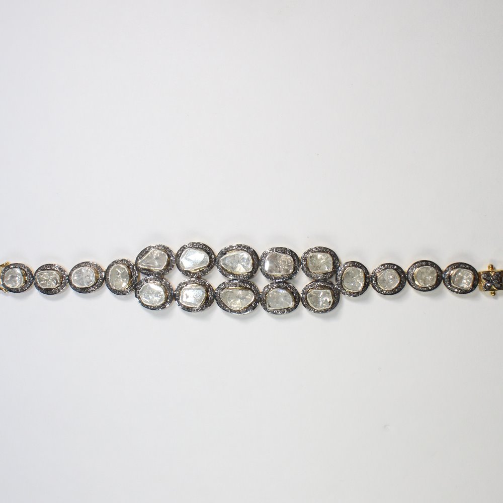 925 Silver Diamond Polki Ladies bracelet