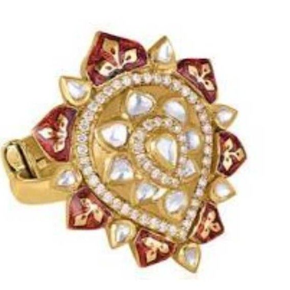 22K Gold Indian Nakhi Work Ring