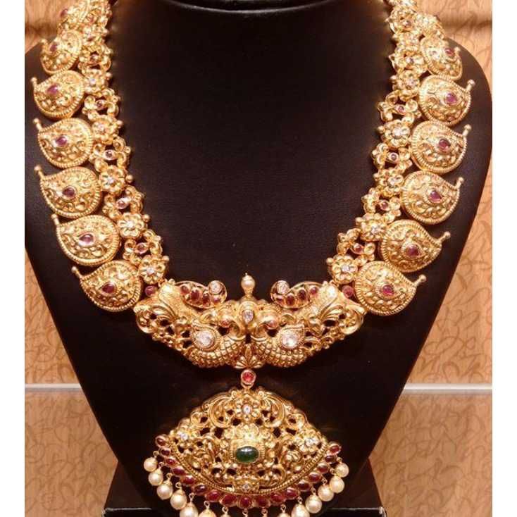 Gold Necklace Nakshi Work