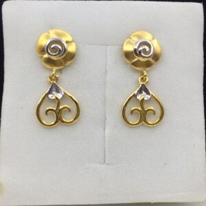 18k Yellow Gold Fancy Handmade Earrings