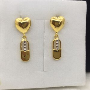 18k Yellow Gold Modern Daily Wear Earrings