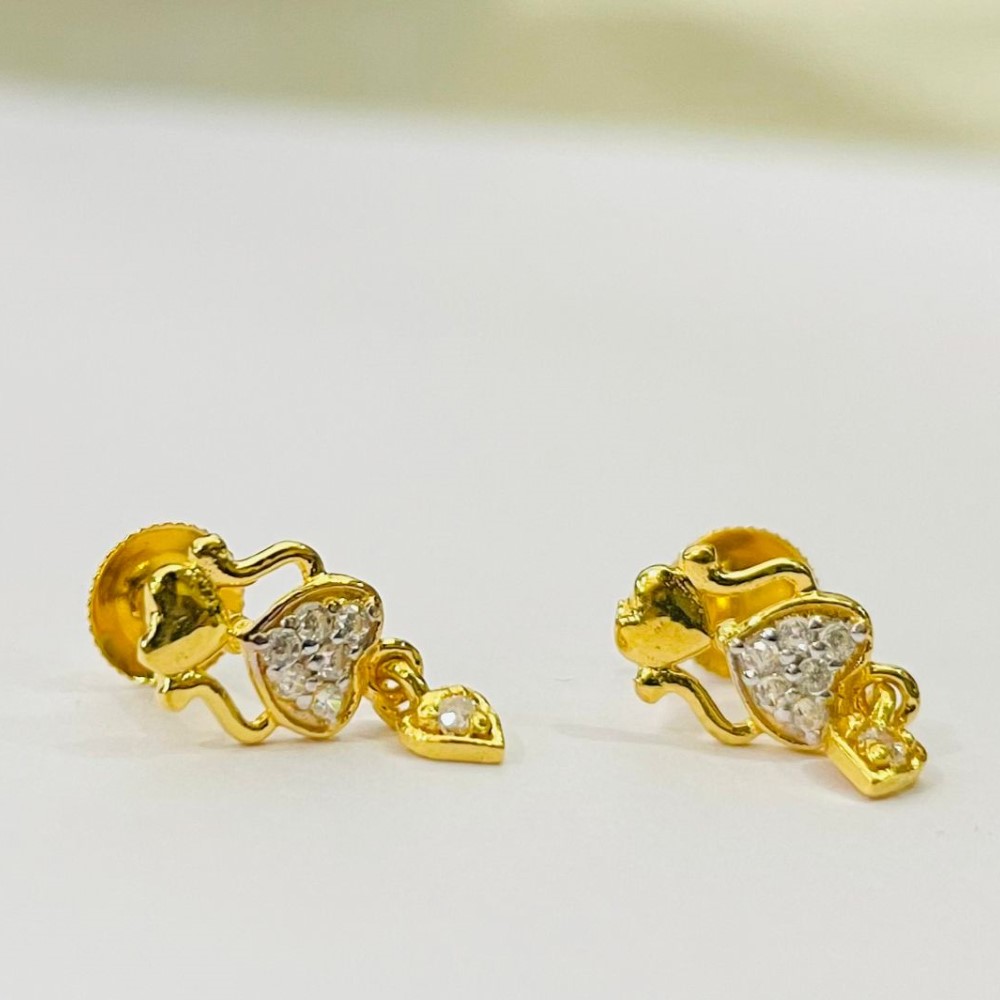 Yellow Gold Unique Work Wear Earrings