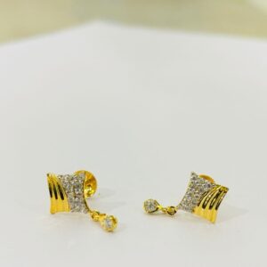 Yellow Gold Plain Classic Earrings
