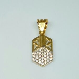 18K Gold CZ Unique Pendant DJP48