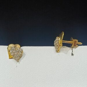 18CT Gold Double Heart Design Earring