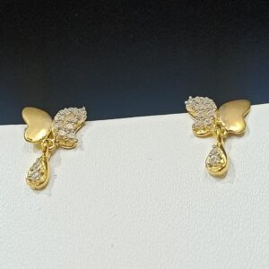 18CT Hallmark Butterfly Design Gold Earring