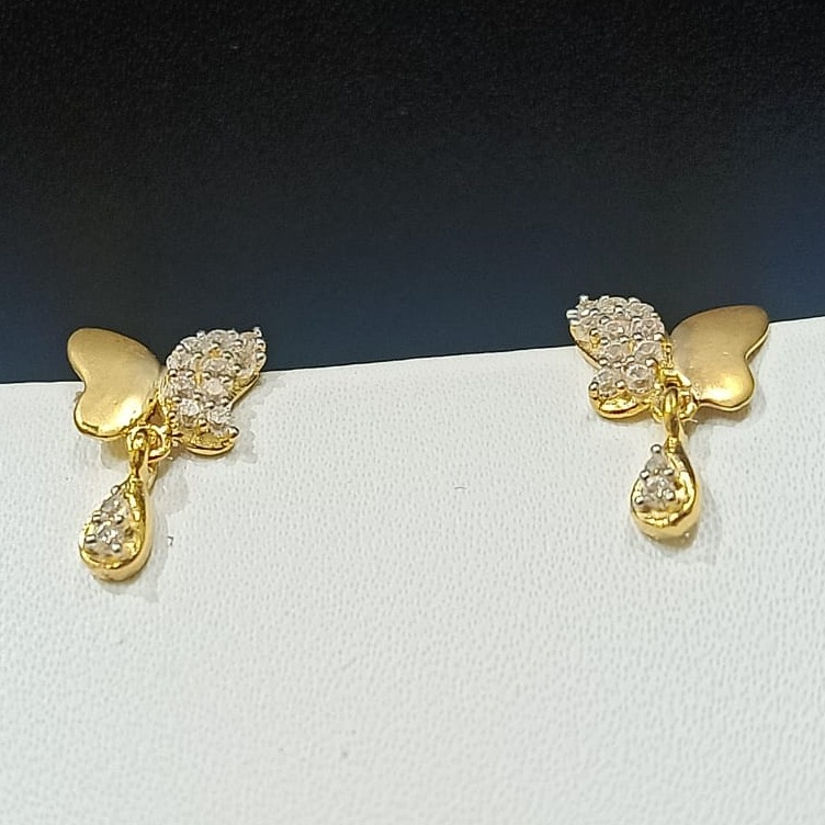 18CT Hallmark Butterfly Design Gold Earring