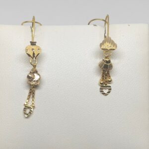 18KT gold heart shape latkan earring dj-e020