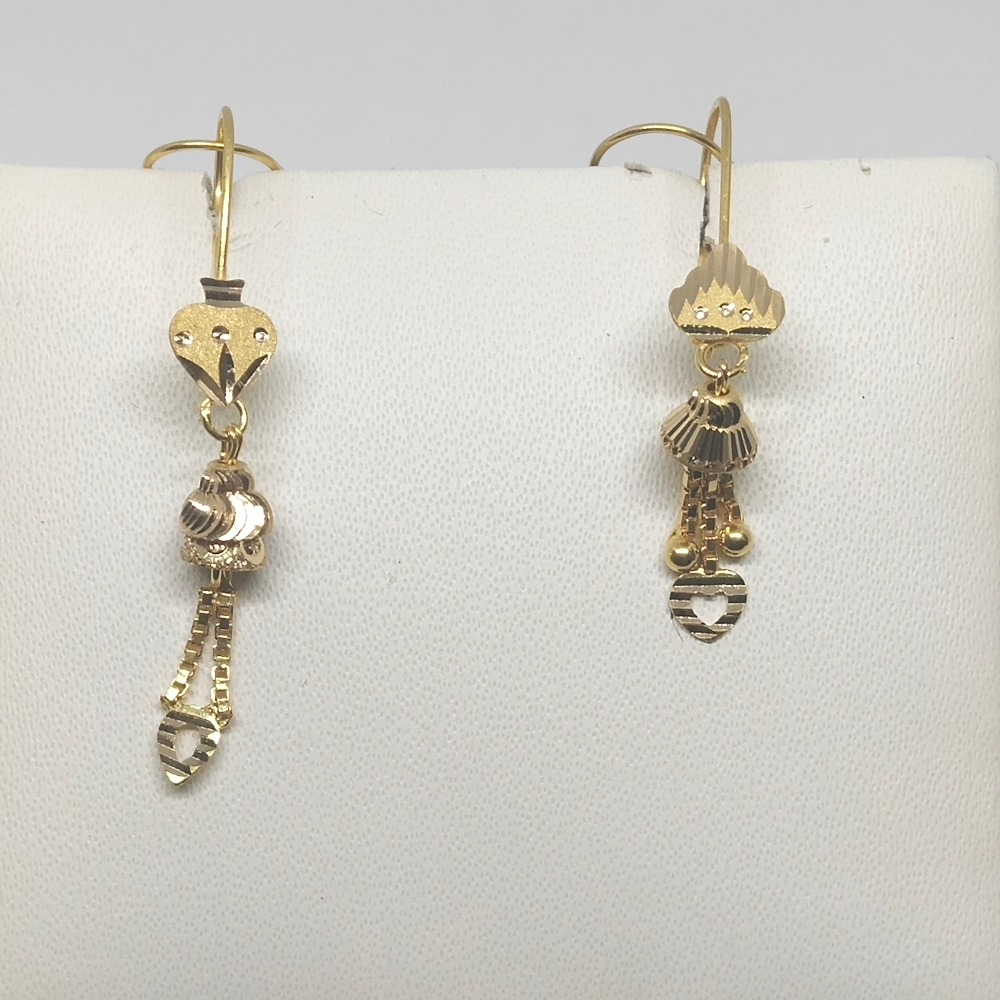18KT gold heart shape latkan earring dj-e020