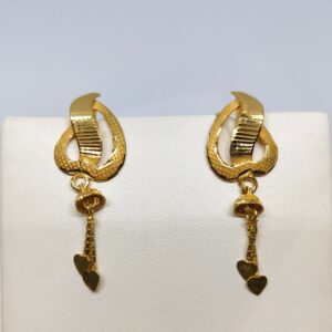 18KT gold heart shape latkan earring dj-e016