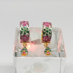 18KT gold fancy colorful earring dj-e011