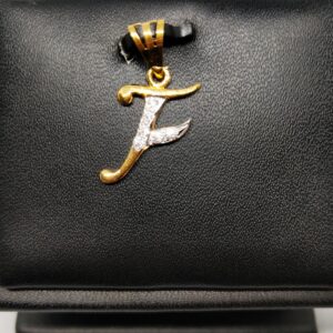 18KT gold alphabet f pendant dj-p007