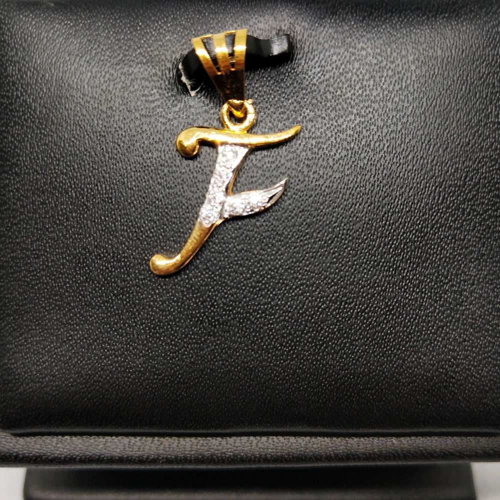 18KT gold alphabet f pendant dj-p007