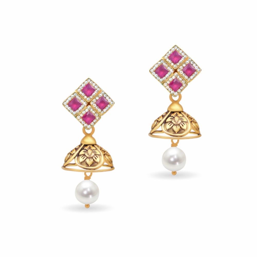 Antique Moti Earrings 22k Gold