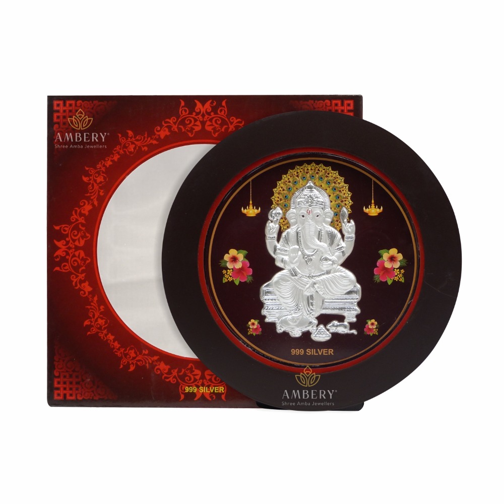 Ganesha Silver Round Shape Frame