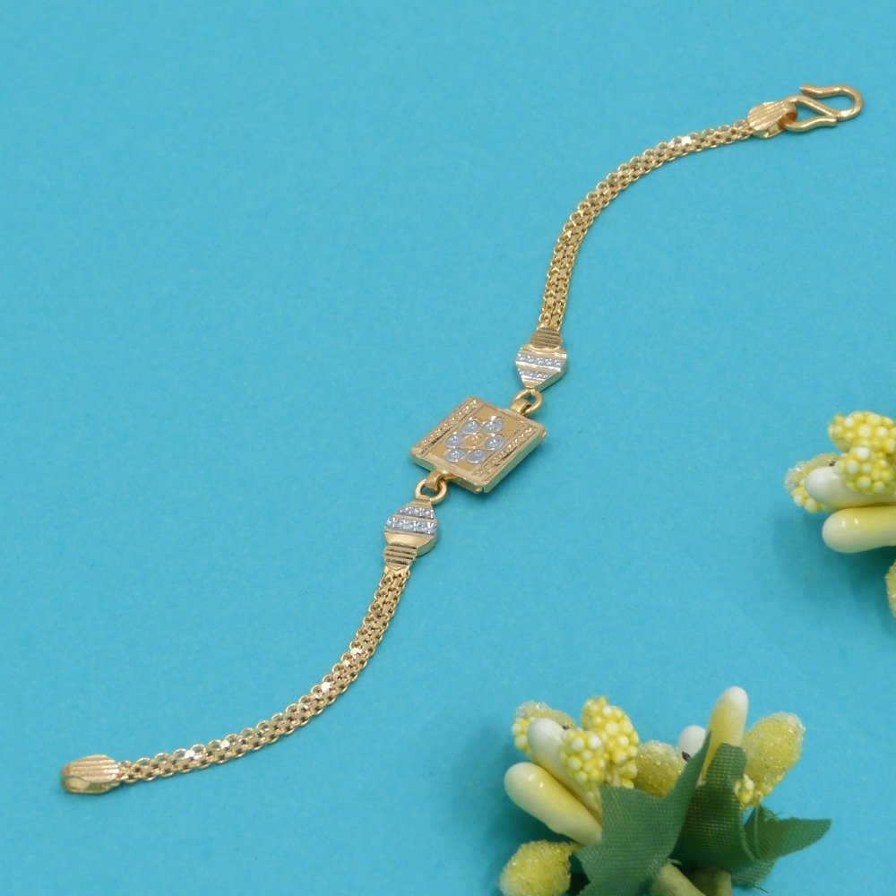 Square baby bracelet 916 gold