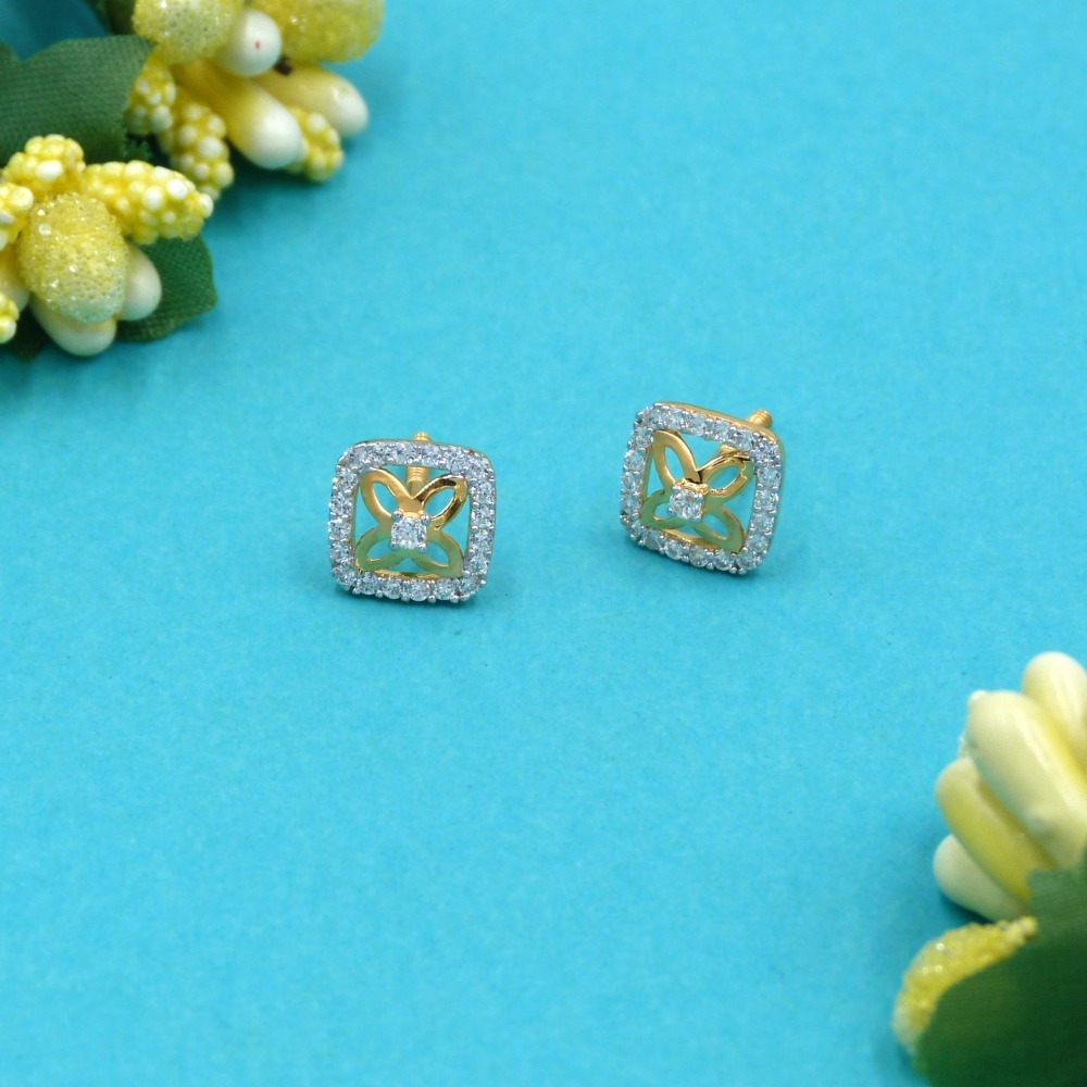 Square Flower Tops 18k Gold