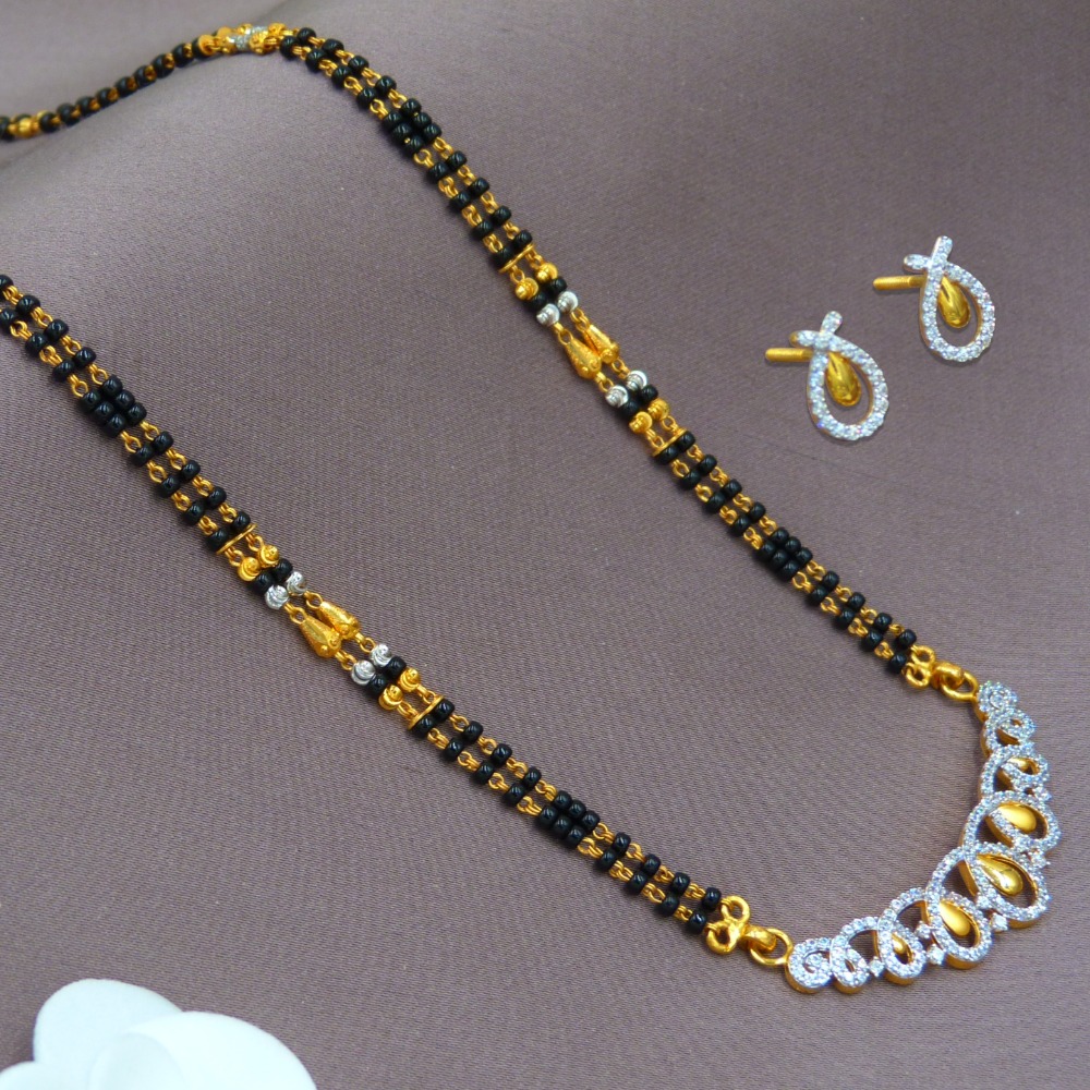 Fancy cz 22k gold mangalsutra