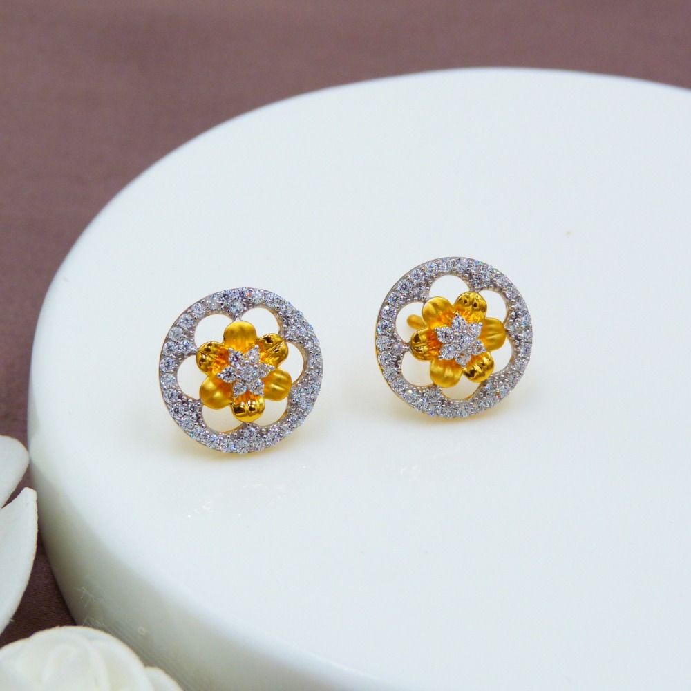 Flower CZ 22k Gold Tops