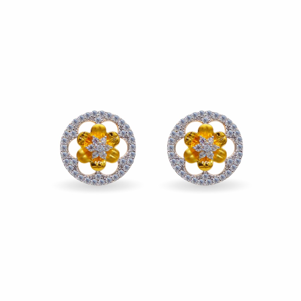 Flower CZ 22k Gold Tops