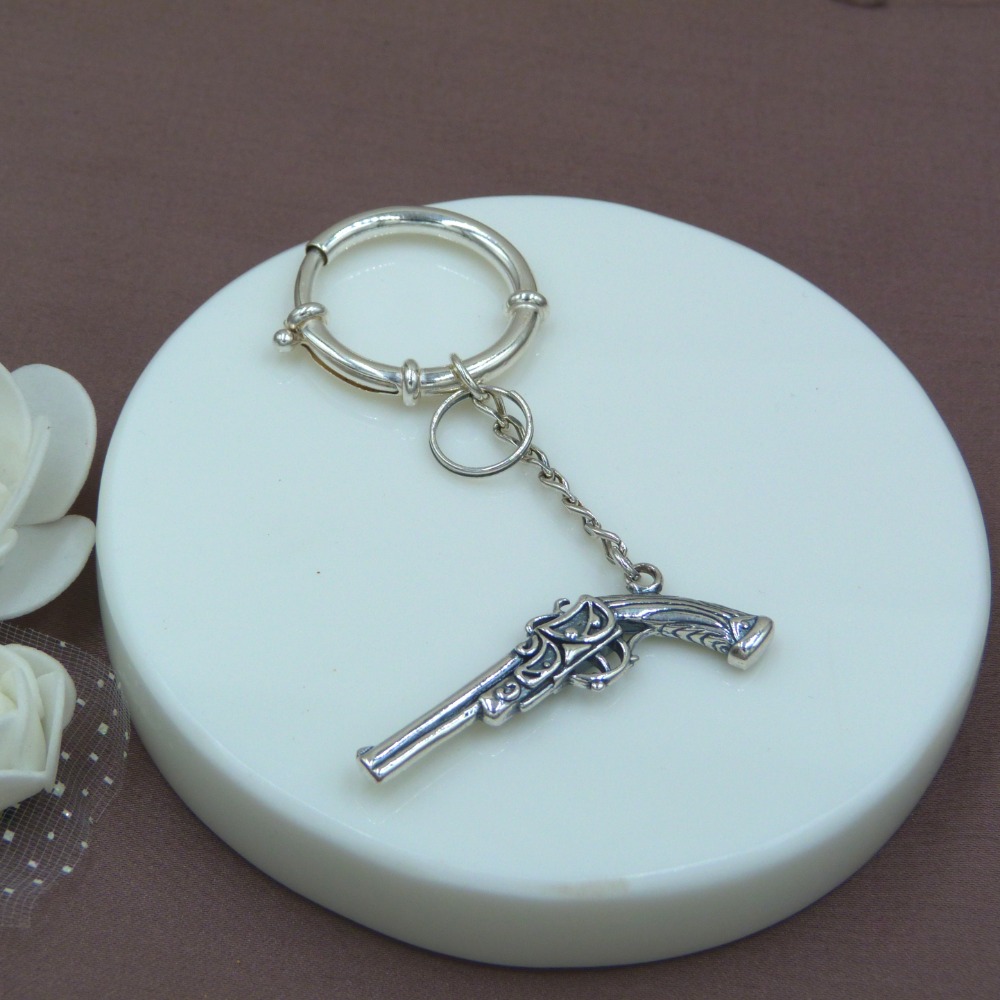 Gun 925 Silver Keychain