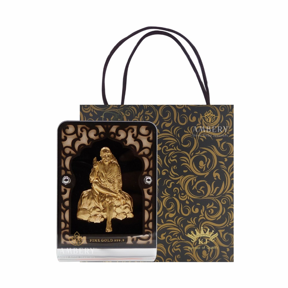 Sai baba 24k gold foil frame