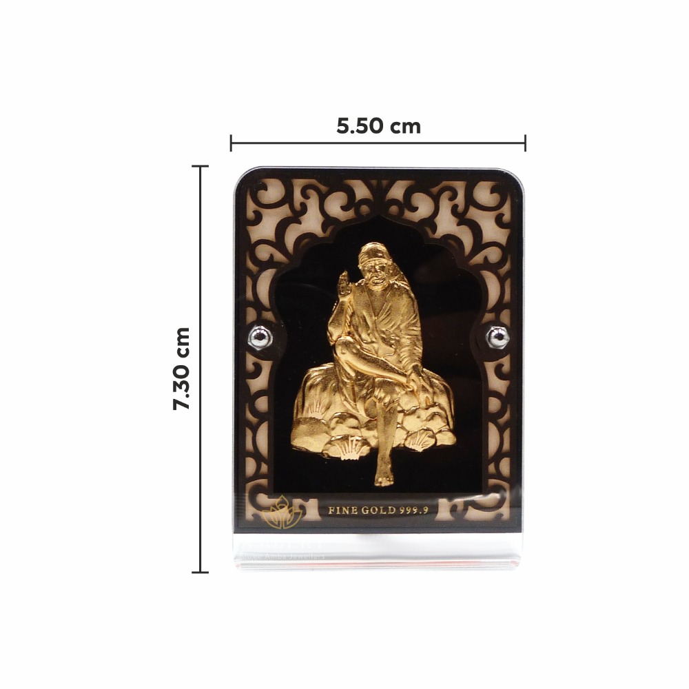 Sai baba 24k gold foil frame
