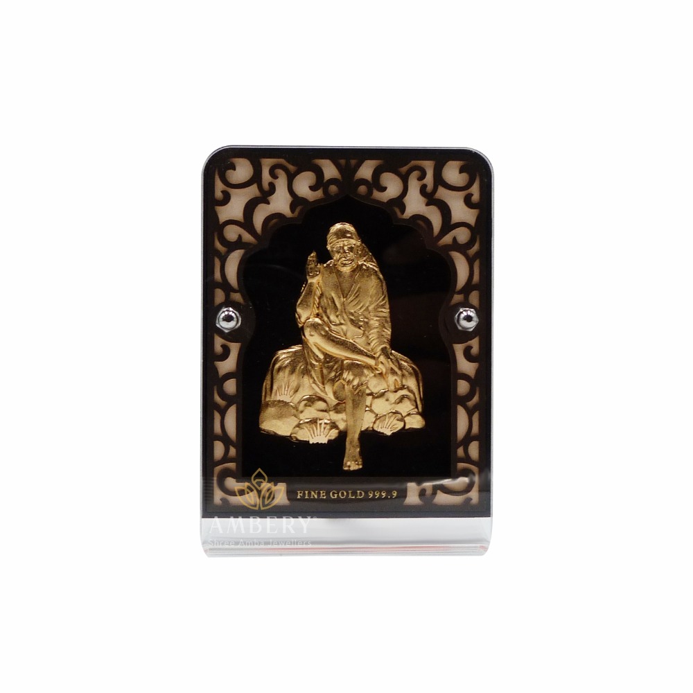 Sai baba 24k gold foil frame