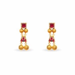 Antique Flower Earring 22k Gold