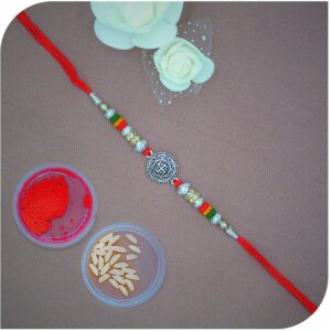 Swastik Oxodized 925 Silver Rakhi