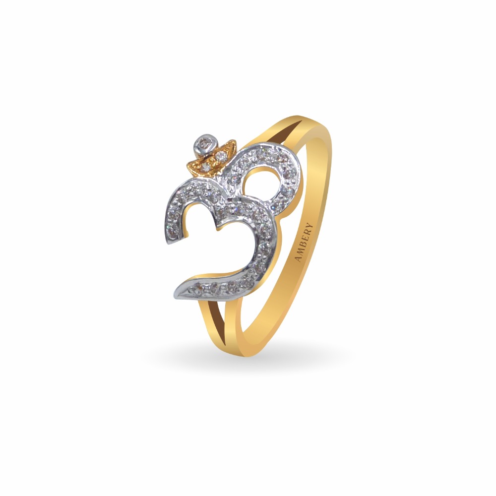 oM CZ Lady Ring 22k Gold