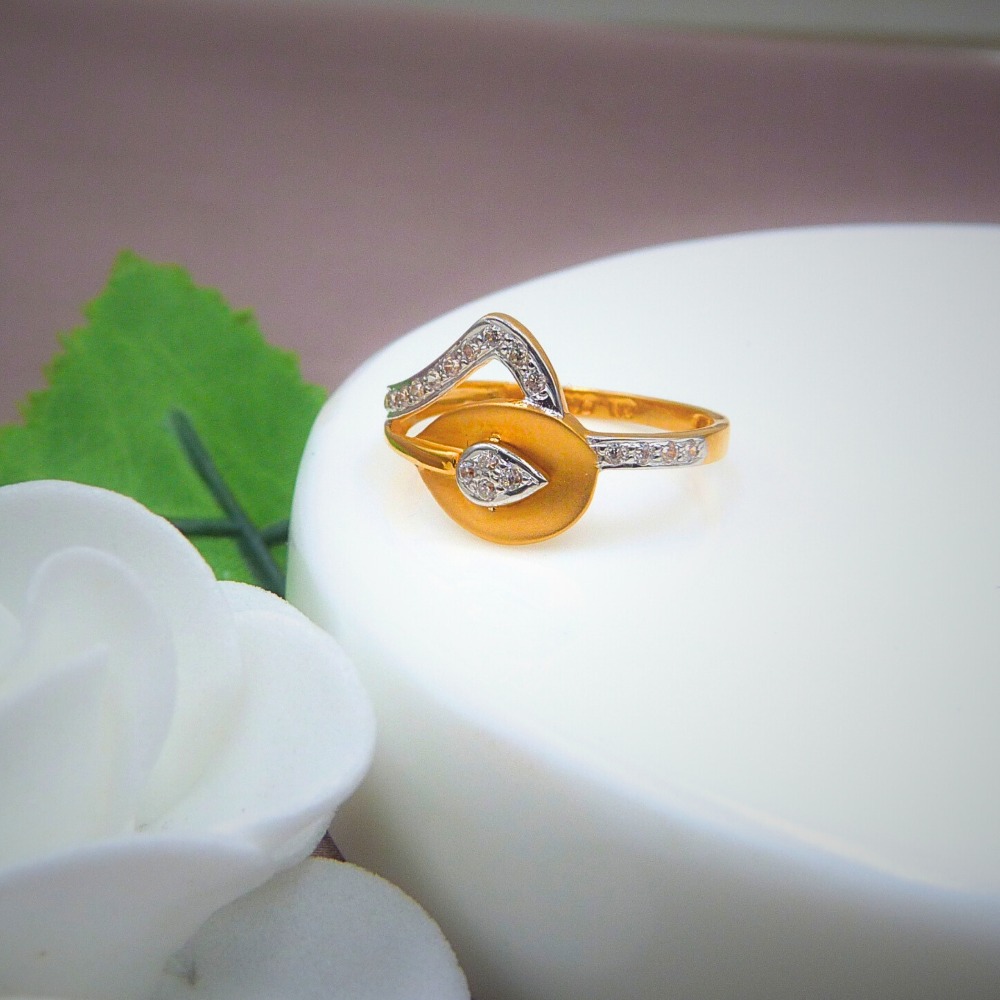 CZ Designer Daily Wear 22k Gold Lady Ring