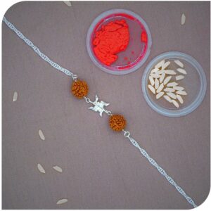 Rudrax swastik chain rakhi