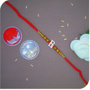 ' r ' alphabet 925 silver rakhi