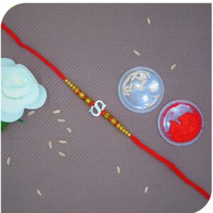 ' s ' alphabet 925 silver rakhi