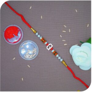 ' G ' Alphabet 925 Silver Rakhi