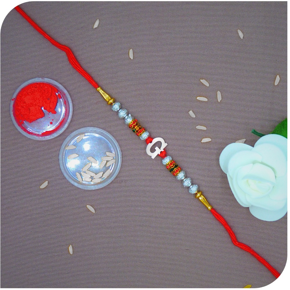 ' G ' Alphabet 925 Silver Rakhi