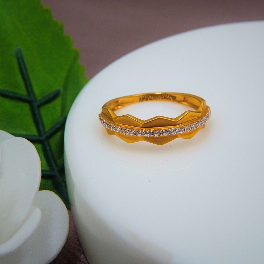 Hexagons CZ Lady Fancy Ring