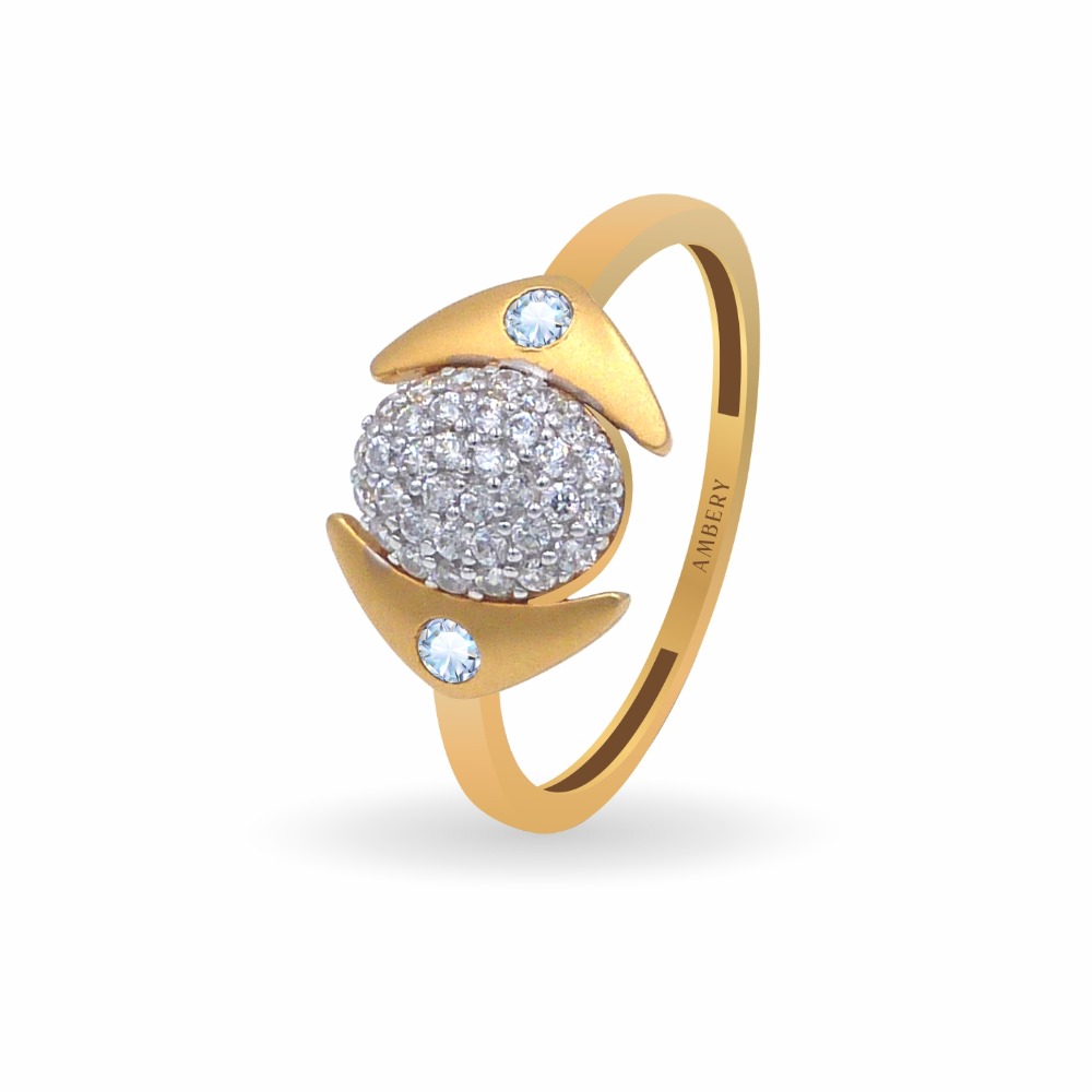 Fancy Circle 22k Gold Lady Ring