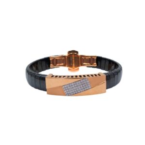 Men's Ceramic 18k Rose Gold Bracelet